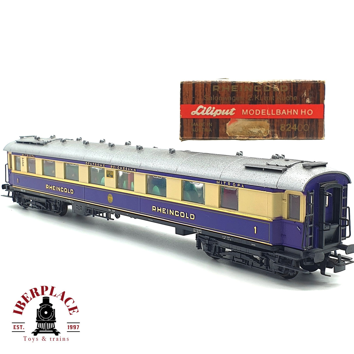 ♻️ DC Liluiput 82400 vagón salón Rheinlgold Mitropa DRG  H0 escala 1:87 E17
