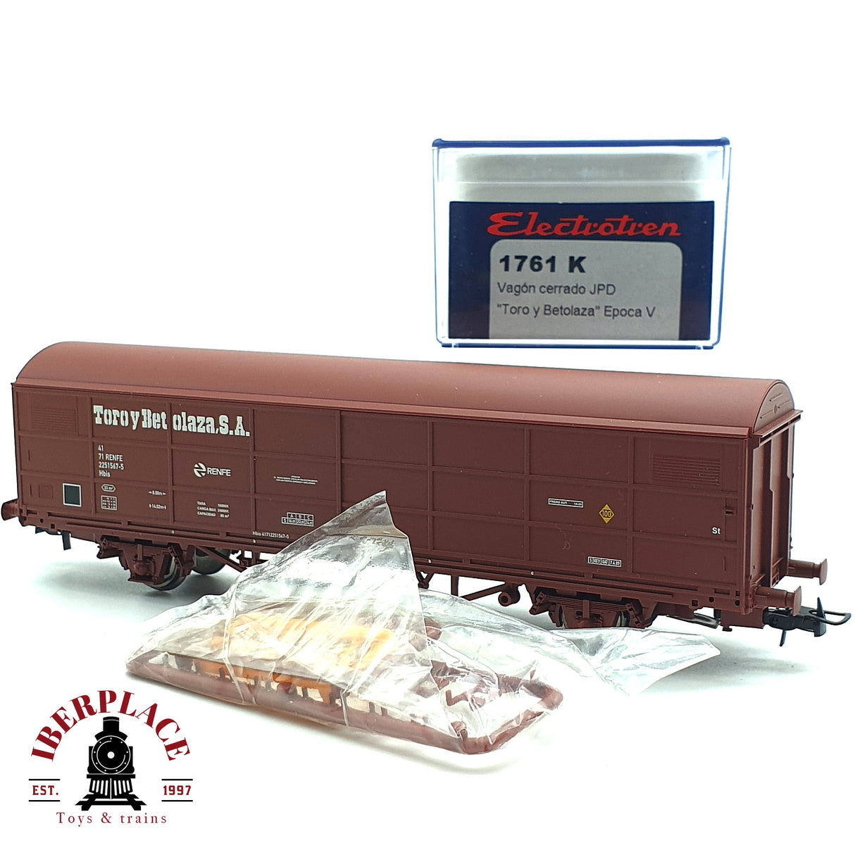 💡DC Electrotren 1761K vagón cerrado JPD Toro y Betolaza Ep V RENFE H0 escala 1:87 A22 3/4