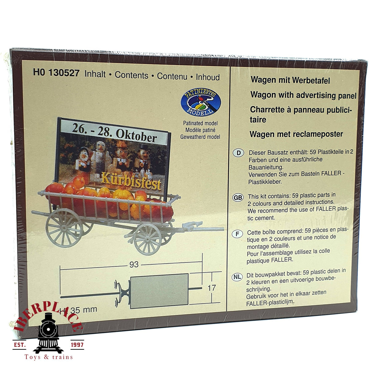 💡 Faller 130527 Vehículo con cartel publicitario Kit de montaje H0 escala 1:87 E18