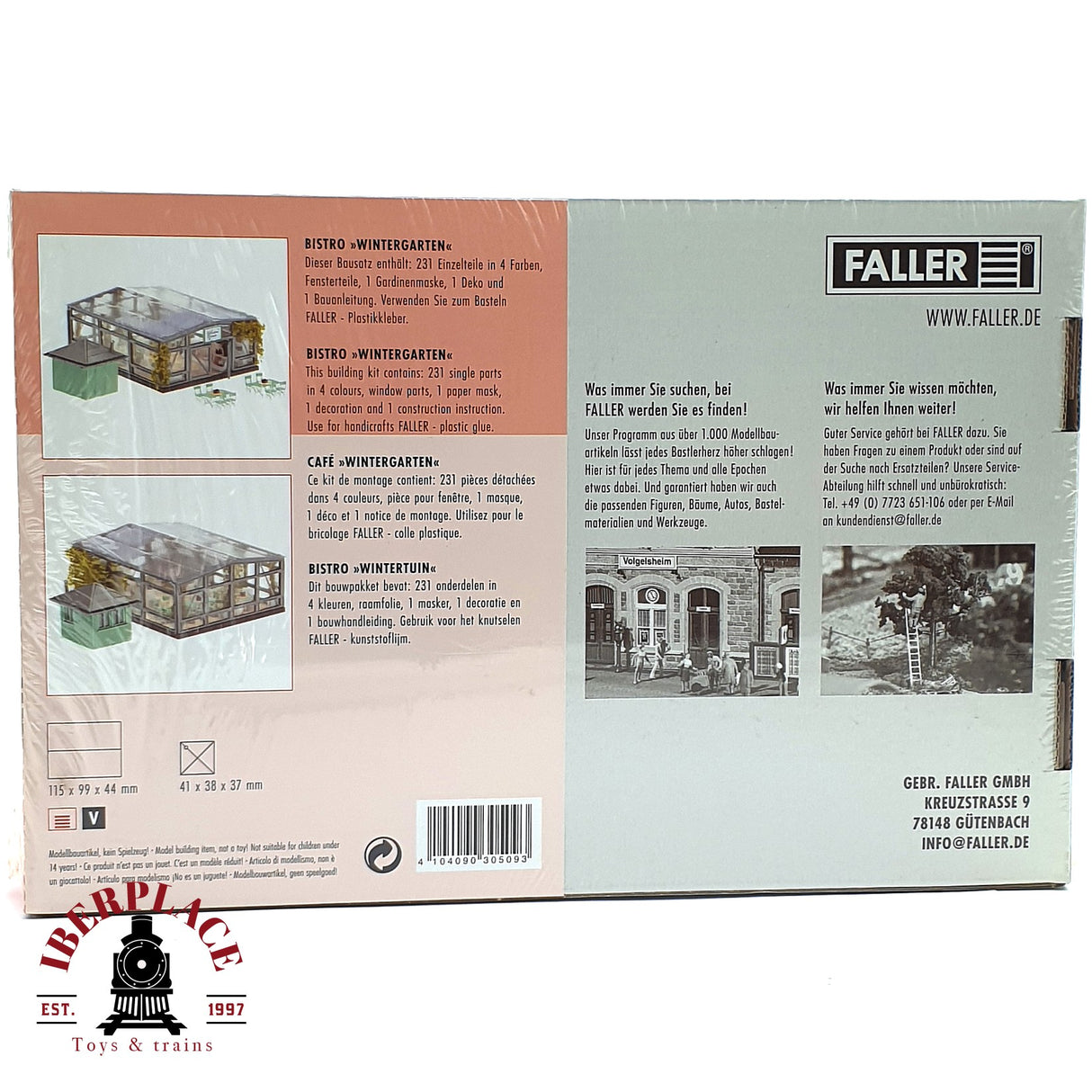💡 Faller 130509 Bistró con terraza acristalada Kit de montaje H0 escala 1:87 E18