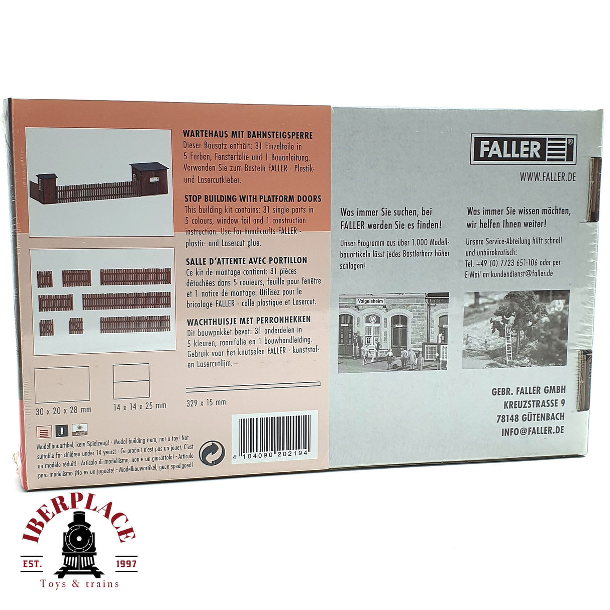 💡 Faller 120219 Marquesina con barrera de andén  Kit de montaje H0 escala 1:87 E18