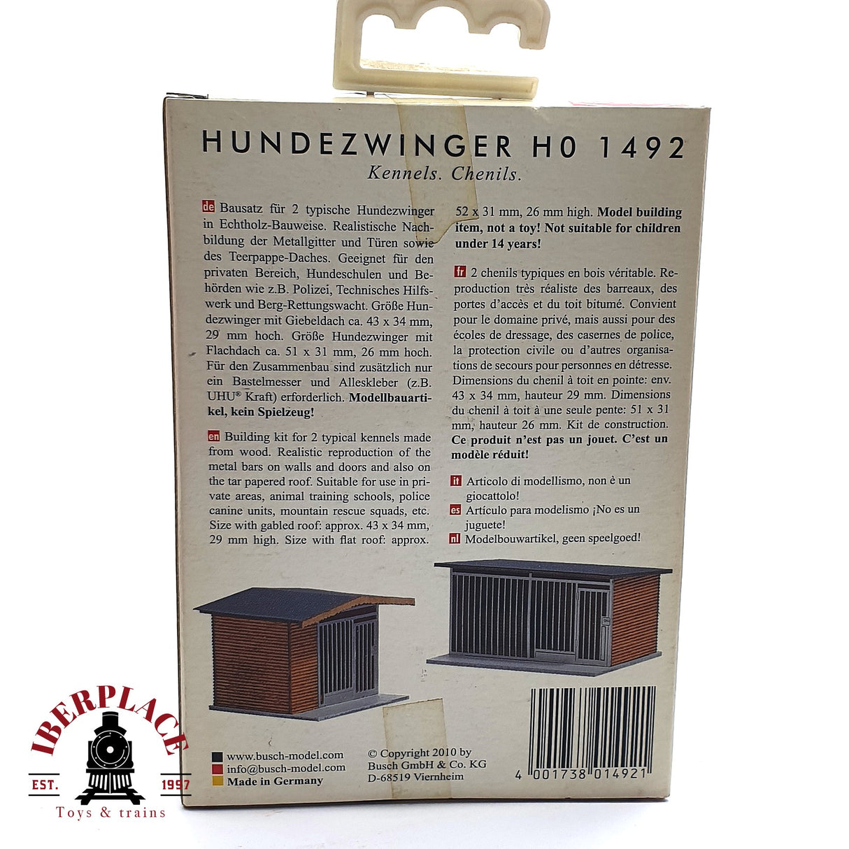 💡 Busch 1492 Perrera kit de montaje H0 escala 1:87 E18