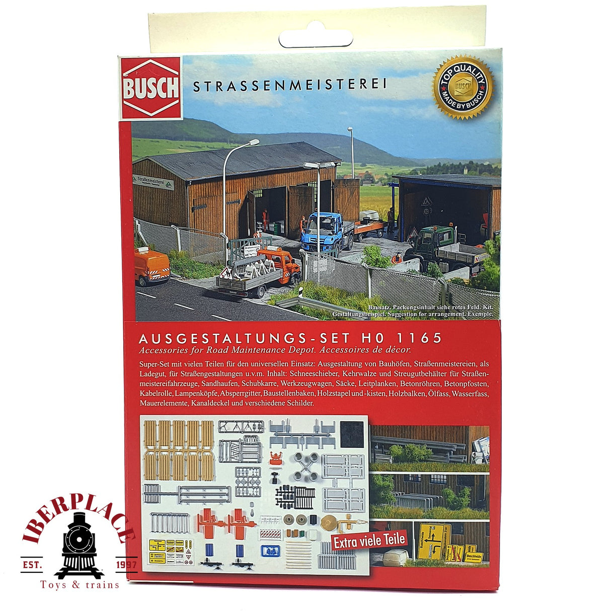 💡 Busch 1165 Set de accesorios para la oficina de mantenimiento de carreteras H0 escala 1:87 E18