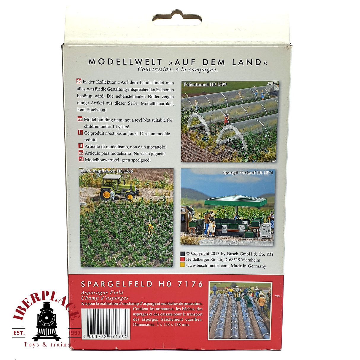 💡 Busch 7176 Campo de espárragos cubierto con plástico Kit de montaje H0 escala 1:87 E18