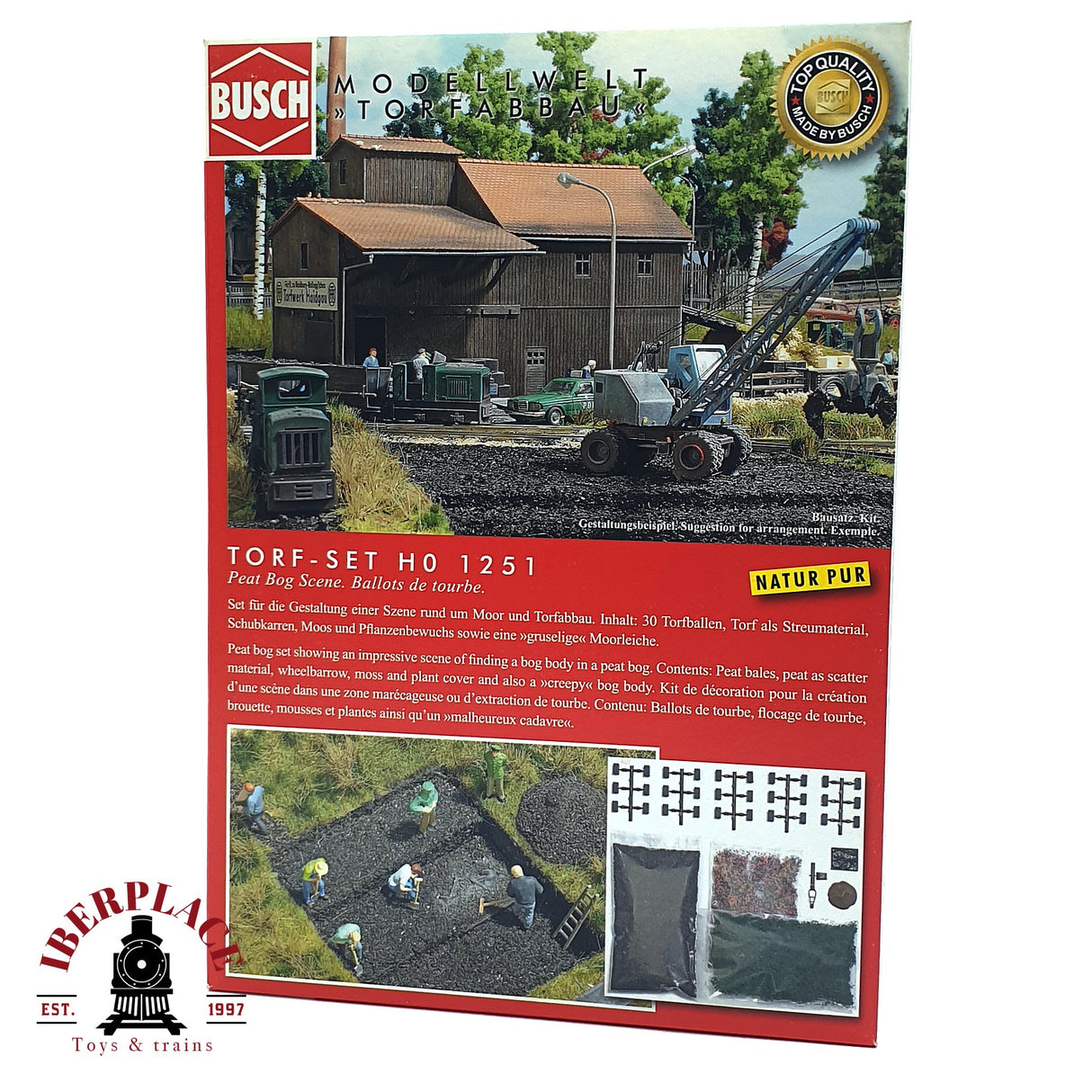 💡 Busch 1251 Set de bolas de turba con un cadáver del pantano Kit de montaje H0 escala 1:87 E18
