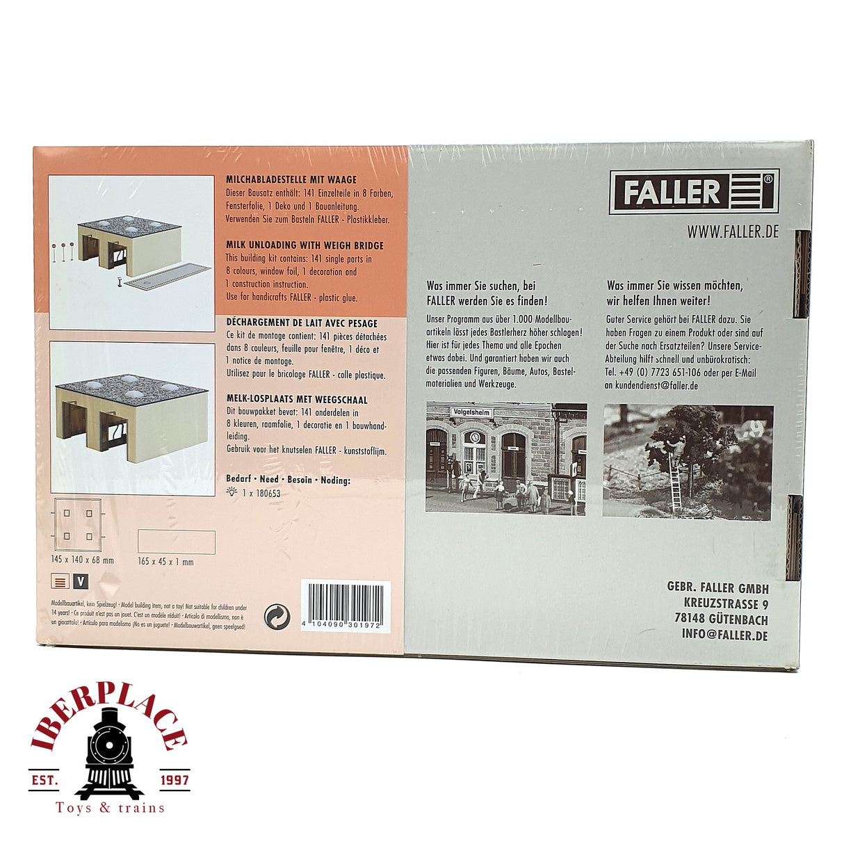 💡 Faller 130197 Descarga de leche con pesaje Kit de montaje H0 escala 1:87 E18