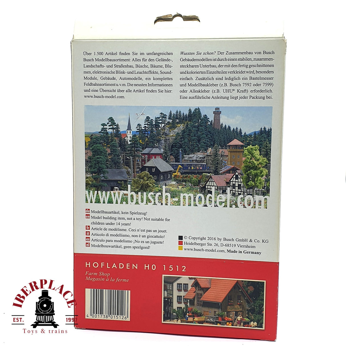💡 Busch 1512 Tienda de la granja Kit de montaje H0 escala 1:87 E18