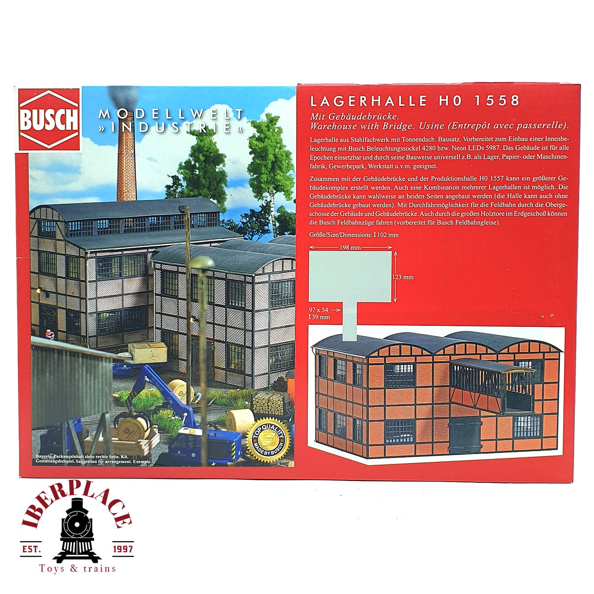 💡 Busch 1558 almacén Kit de montaje H0 escala 1:87 E18