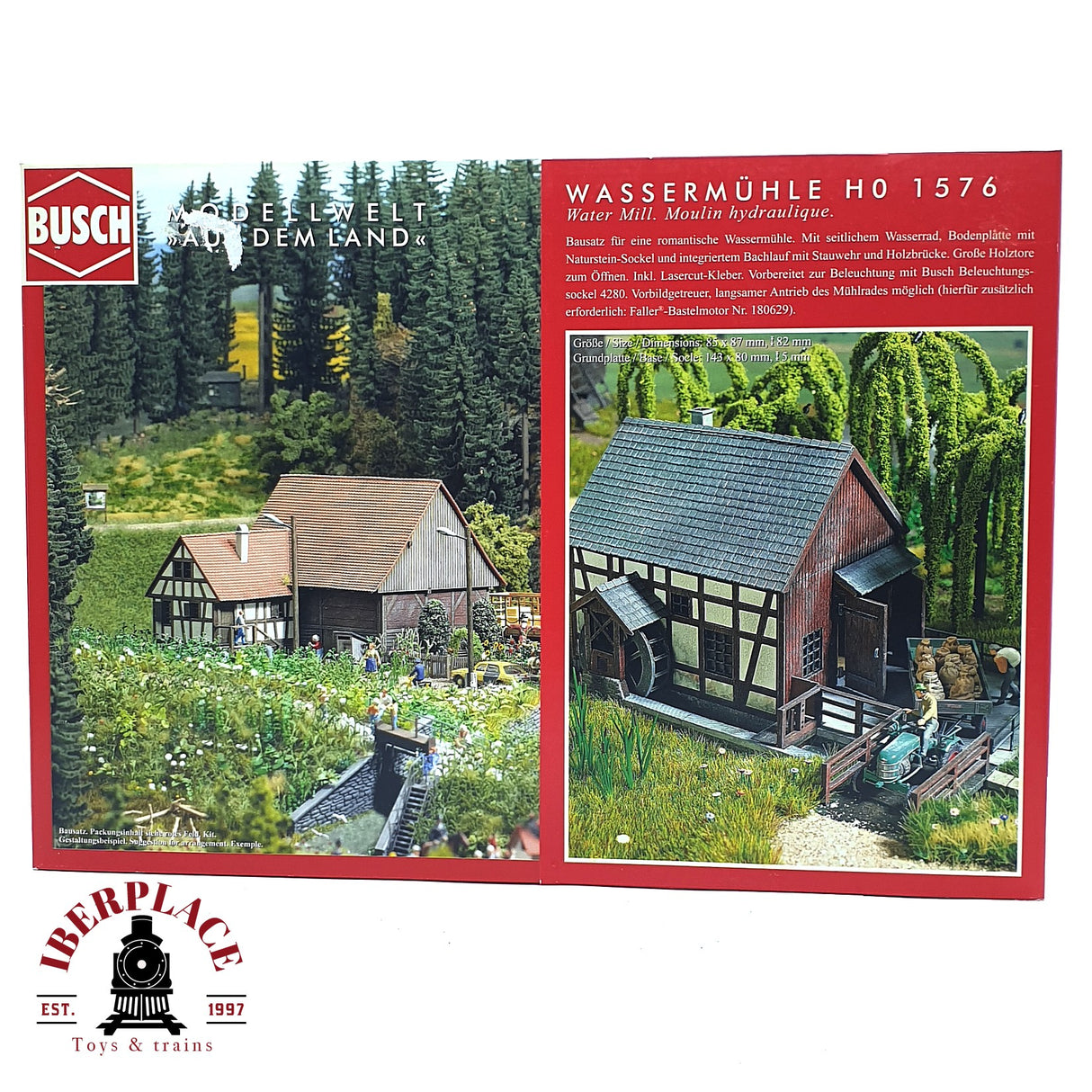 💡 Busch 1576 Molino de agua Kit de montaje H0 escala 1:87 E18