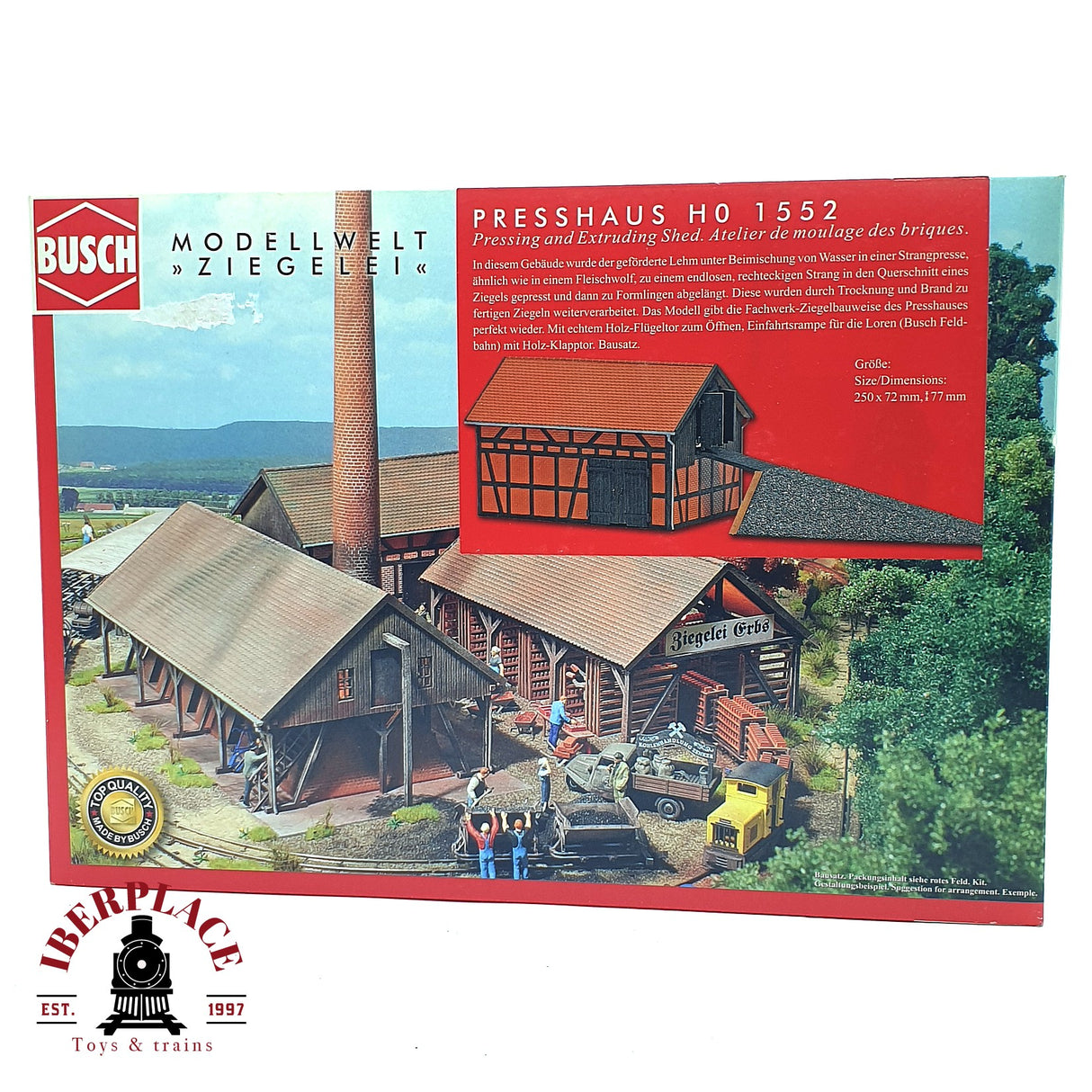💡 Busch 1552 Fábrica de ladrillos Presshaus  Kit de montaje H0 escala 1:87 E18