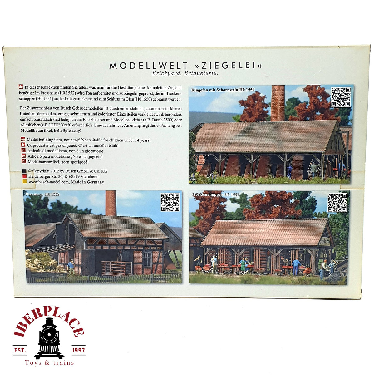💡 Busch 1552 Fábrica de ladrillos Presshaus  Kit de montaje H0 escala 1:87 E18