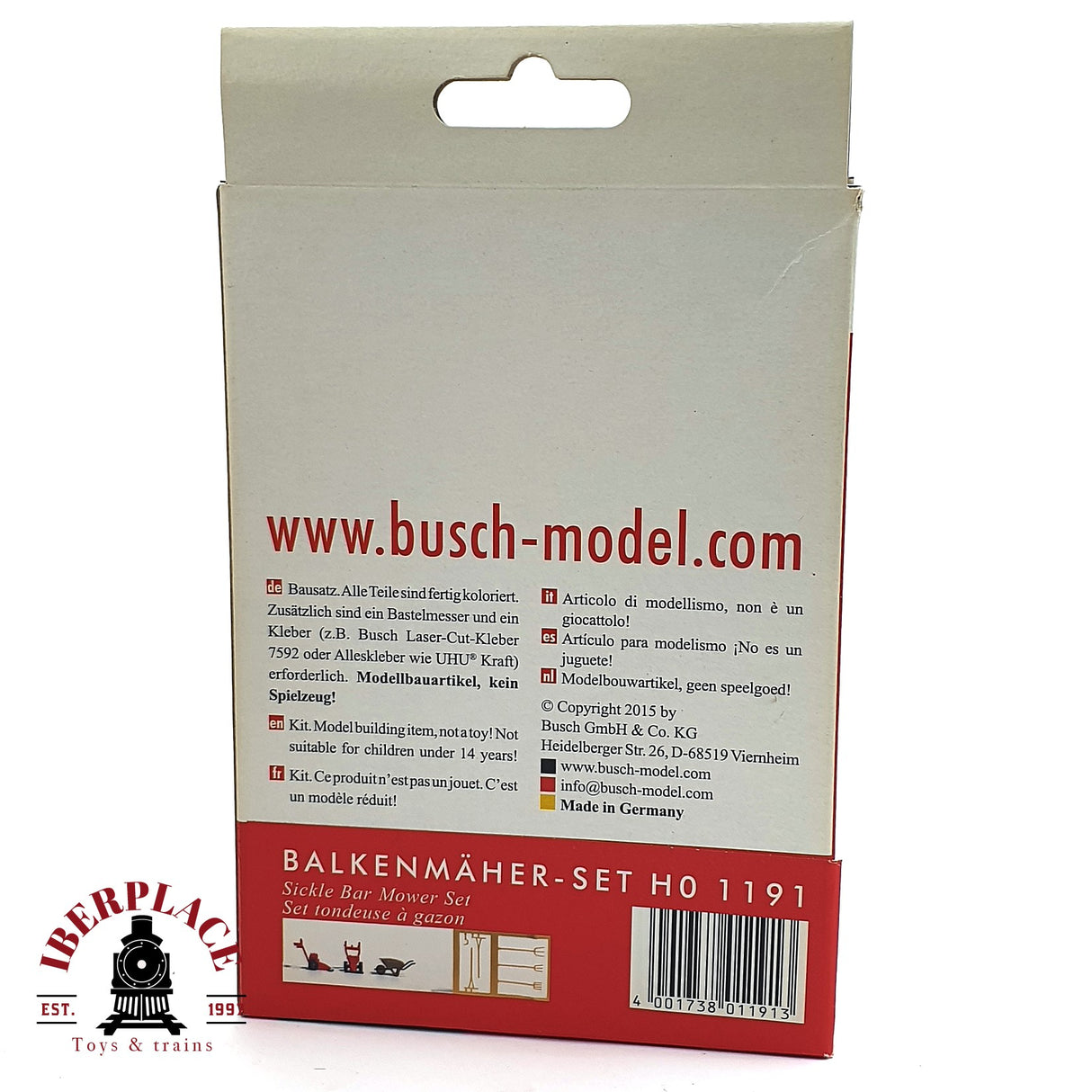 💡 Busch 1191 Set de cortacésped de barra kit de montaje H0 escala 1:87 E18