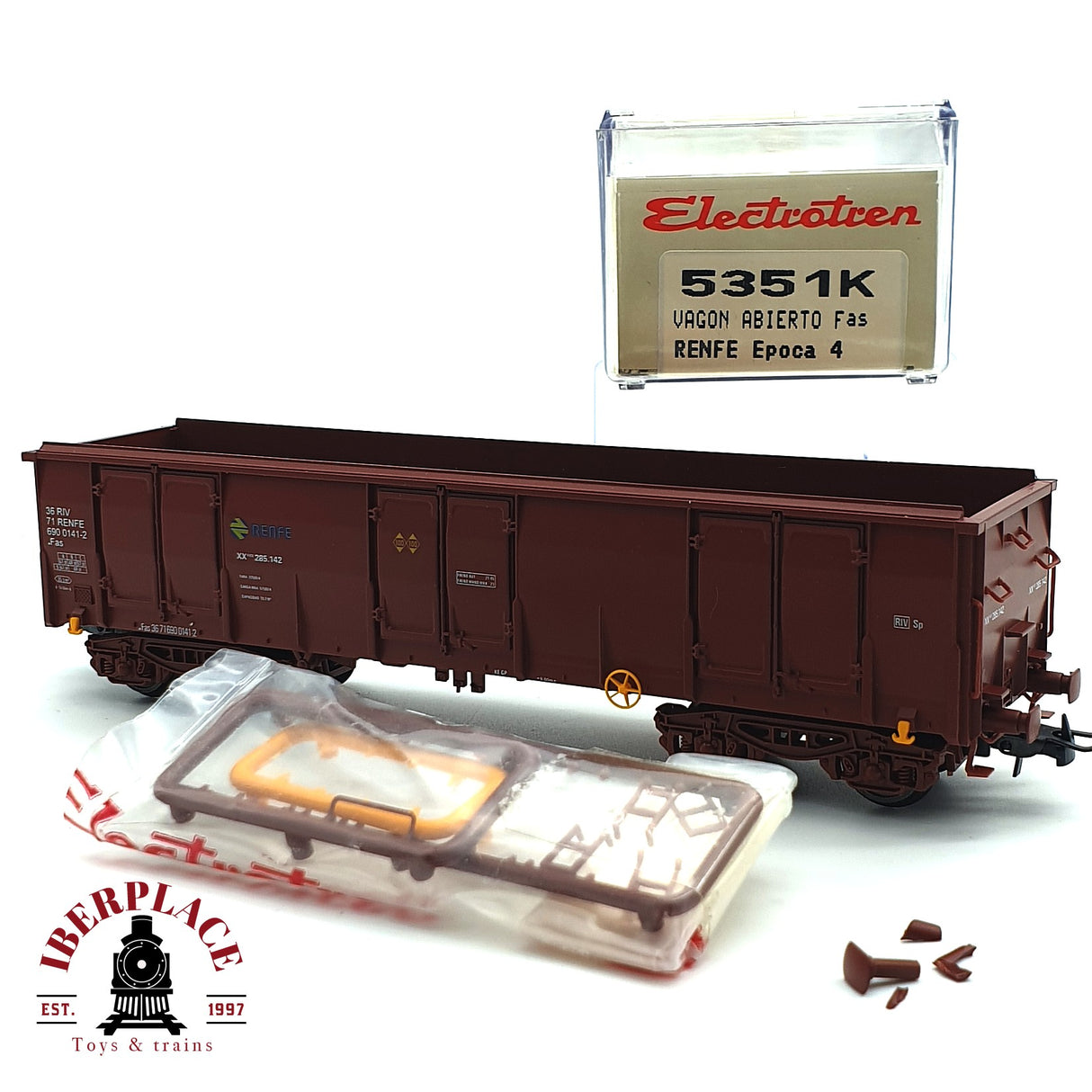 💡DC Electrotren 5351K vagón abierto Tranfesa RENFE Ep 4 H0 escala 1:87 A22