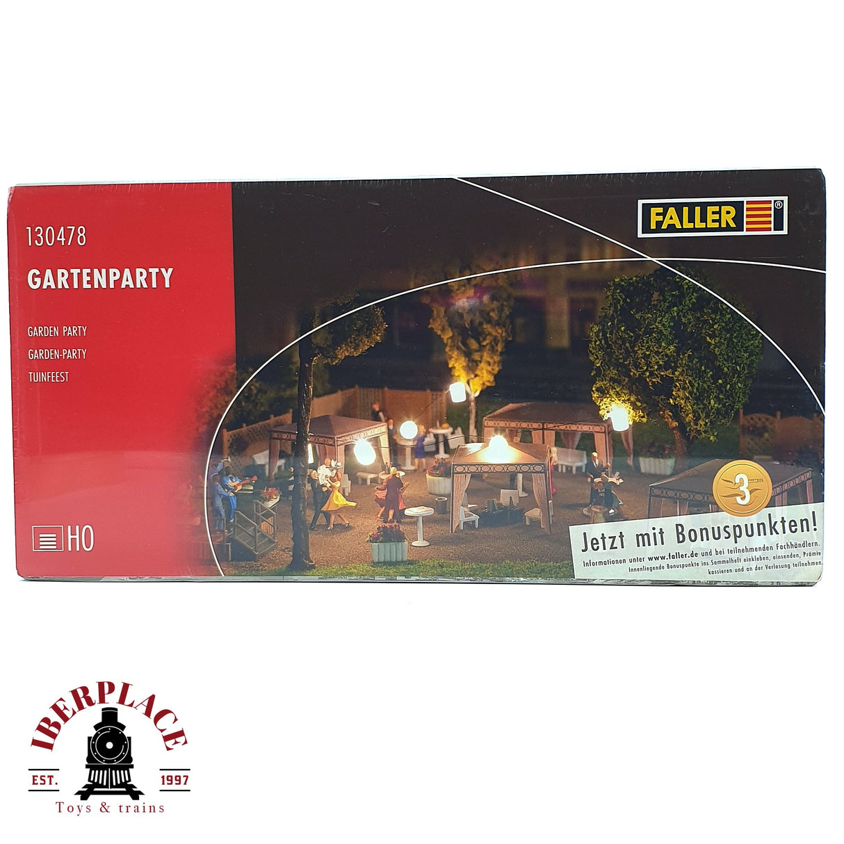 💡 Faller 130478 Fiesta en el jardín  Kit de montaje H0 escala 1:87 E18