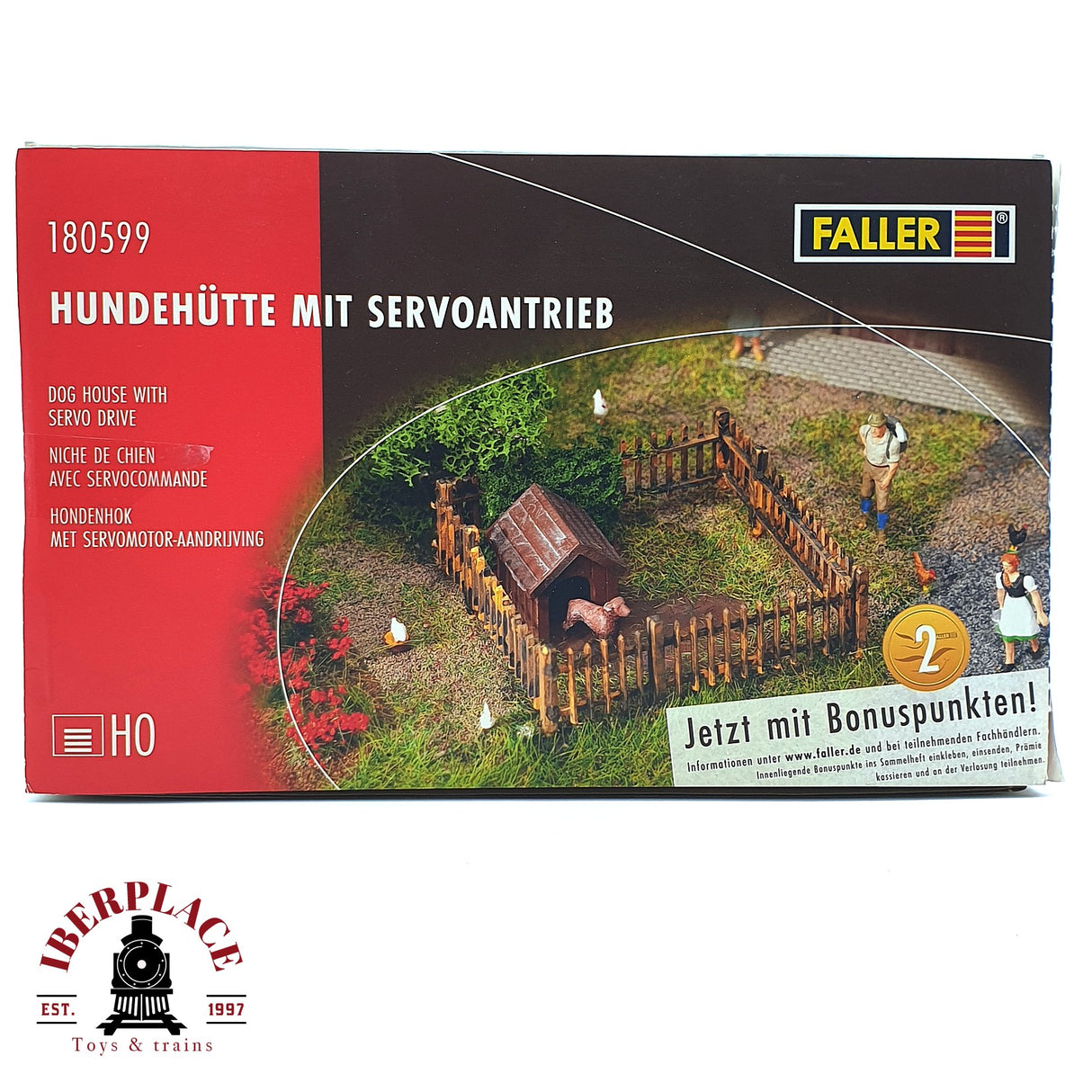 💡 Faller 180599 Caseta para perros con accionamiento servo Kit de montaje H0 escala 1:87 E18