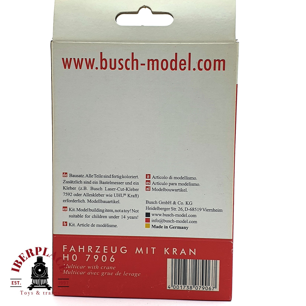💡 Busch 7906 Vehículo con grúa Kit de montaje H0 escala 1:87 E18