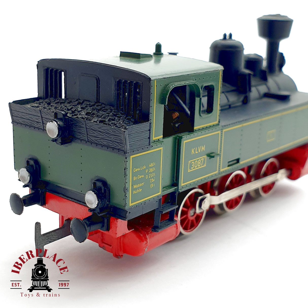 ♻️ Märklin Locomotora vapor KLVM 3087 Tanque Verde AC H0 Escala 1:87
