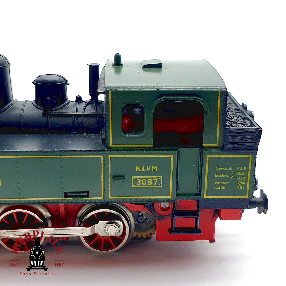 ♻️ Märklin Locomotora vapor KLVM 3087 Tanque Verde AC H0 Escala 1:87