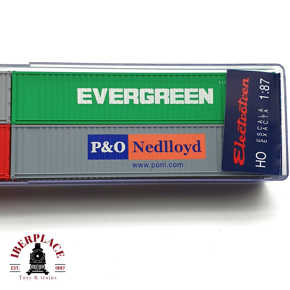 ♻️ Electrotren 0143 set de 4 contenedores internacional Maersk Evergreen Hyundai H0 escala 1:87 A27