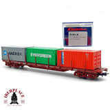 ♻️ Electrotren 5181K Vagon plataforma 3 contenedores Maersk RENFE H0 1:87 DC