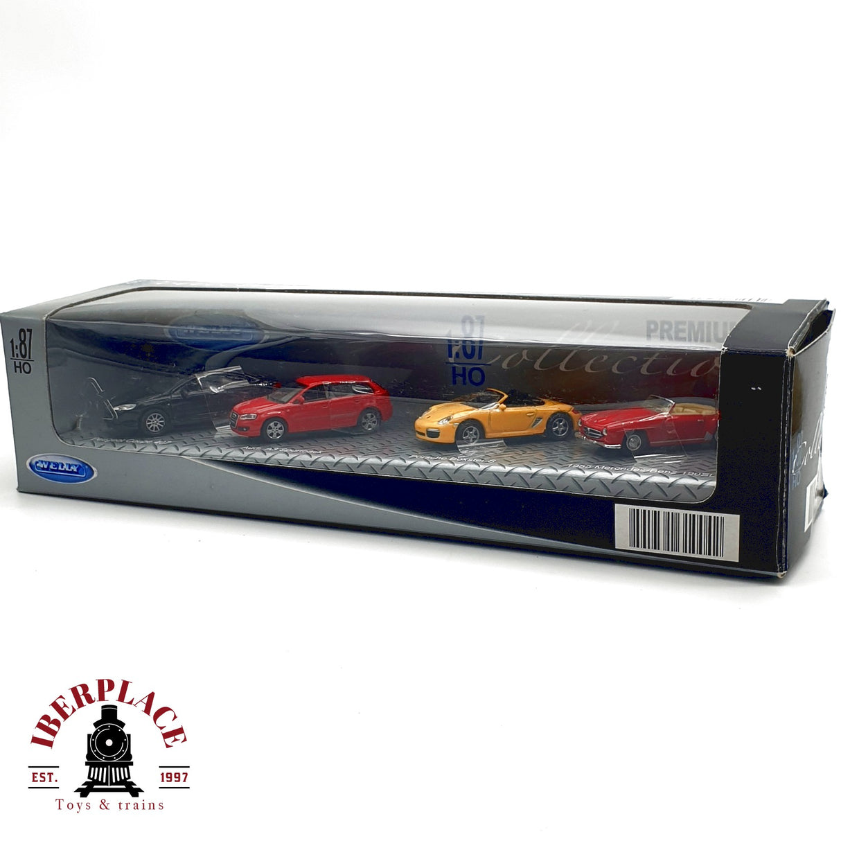 ♻️ Welly Set de coches Peugeot, Audi, Porsche, Mercedes H0 escala 1:87 E20