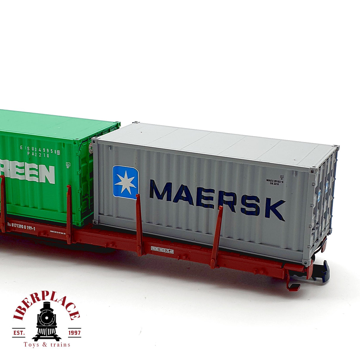 ♻️ Electrotren 5181K Vagon plataforma 3 contenedores Maersk RENFE H0 1:87 DC