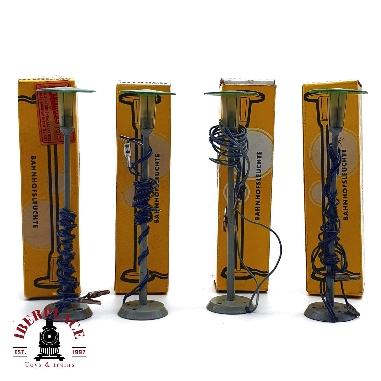 ♻️ 4x Märklin 7047 Farolas de estación H0 escala 1:87 E20 2/3