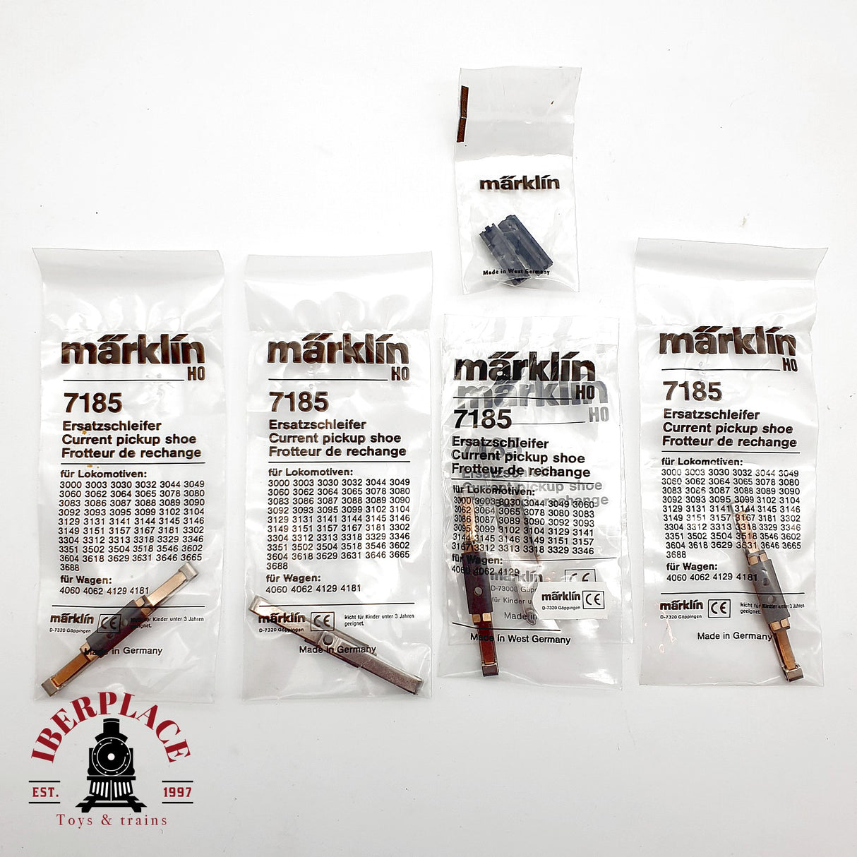 ♻️ Märklin Lote Recambios 7185 Patines Schleifer + Pieza Repuesto AC H0 Escala 1:87