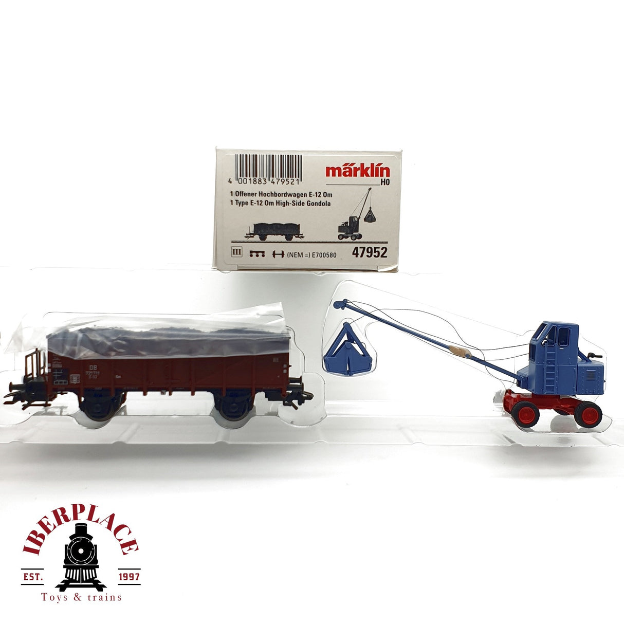 ♻️ Märklin 47952 vagon abierto con carbón y excavadora H0 escala 1:87 A27