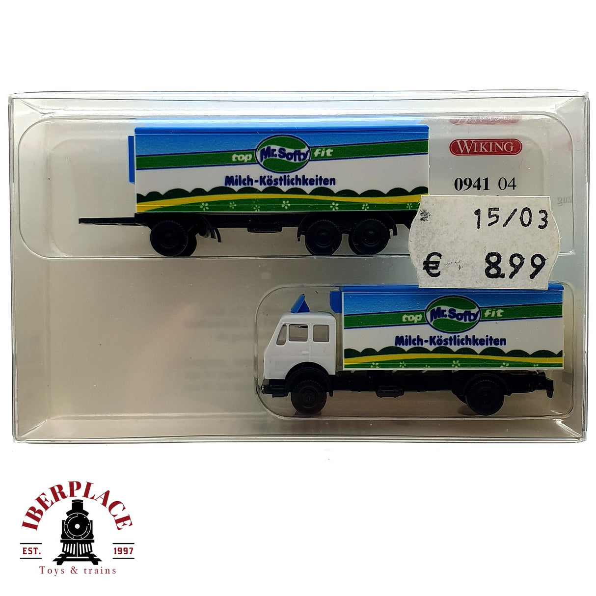 ♻️ WIKING 0941 04 Camion con remolque Mercedes Benz MB Mr Softy N escala 1:160 E19