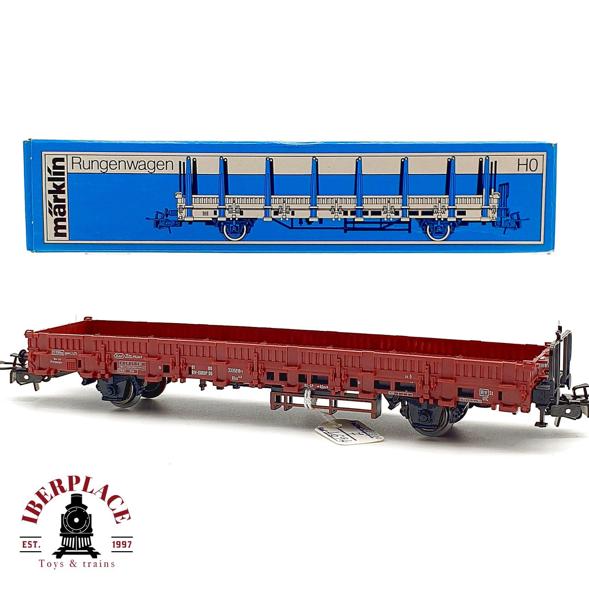 ♻️ Märklin 4694 Vagón Plataforma Tancas DB Rungenwagen Mercancías AC H0 Escala 1:87
