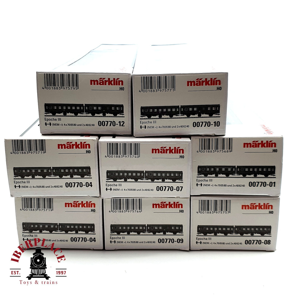 ♻️🔒 Märklin 00770 vagón pasajeros reconvertido de 1 y 2 clase DB H0 escala 1:87