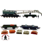 ♻️ Fleischmann vagón Grúa Krupp-Ardelt + Vagones Apoyo Accesorios 5597 DC H0 Escala 1:87