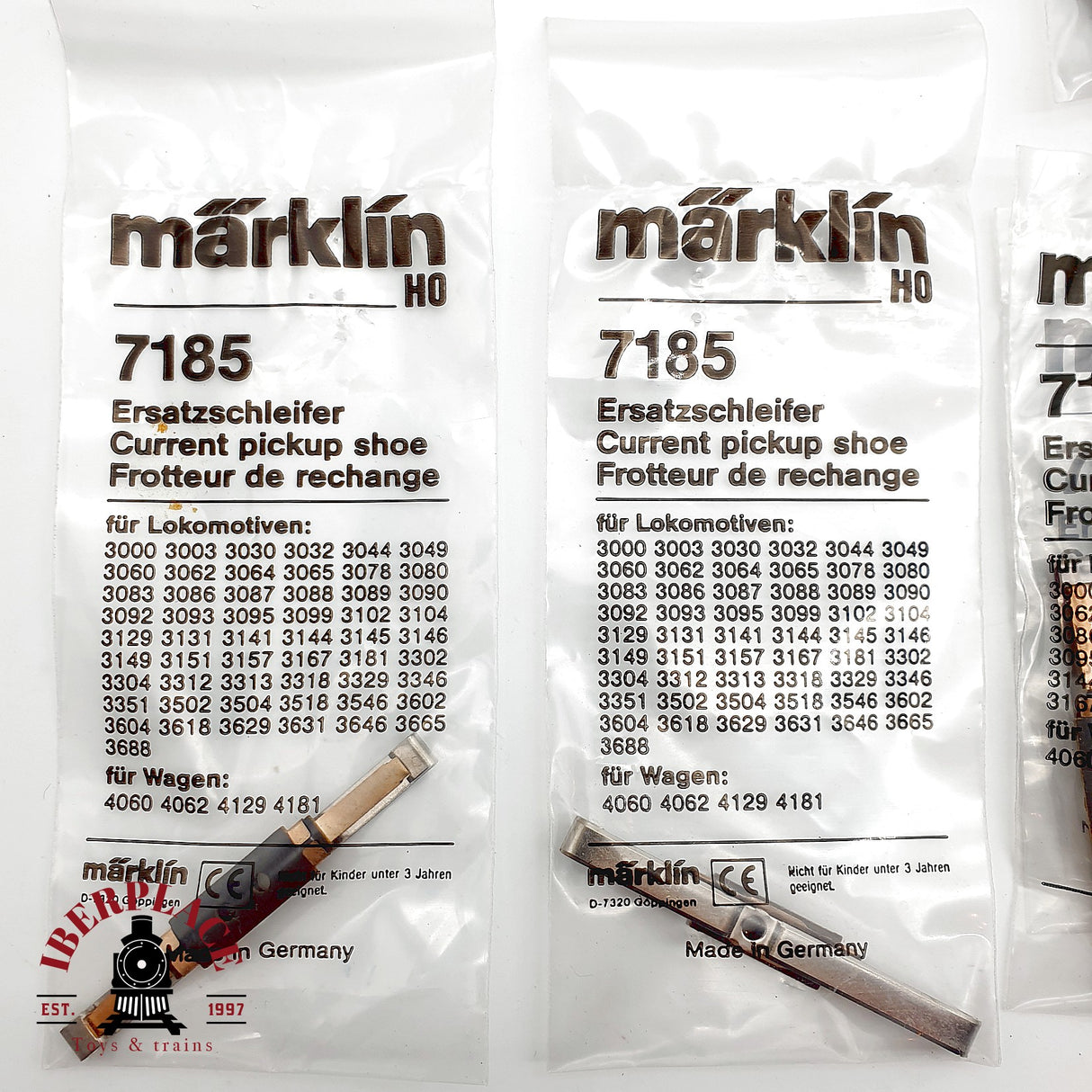 ♻️ Märklin Lote Recambios 7185 Patines Schleifer + Pieza Repuesto AC H0 Escala 1:87