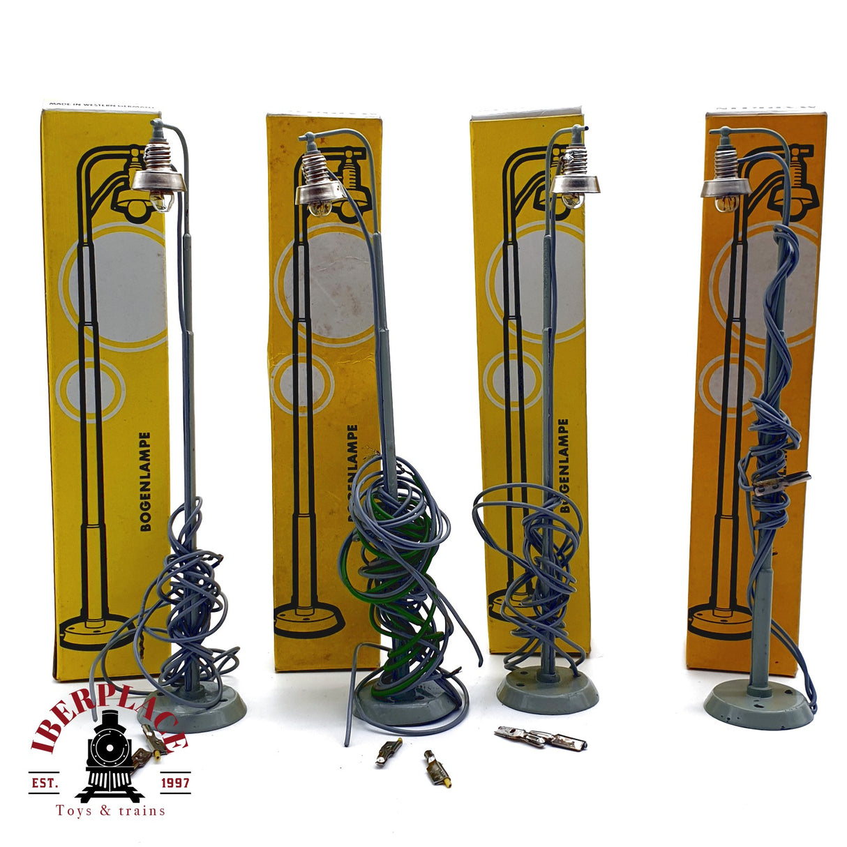 ♻️ 4x Märklin 7048 Lámpara de arco H0 escala 1:87 E20