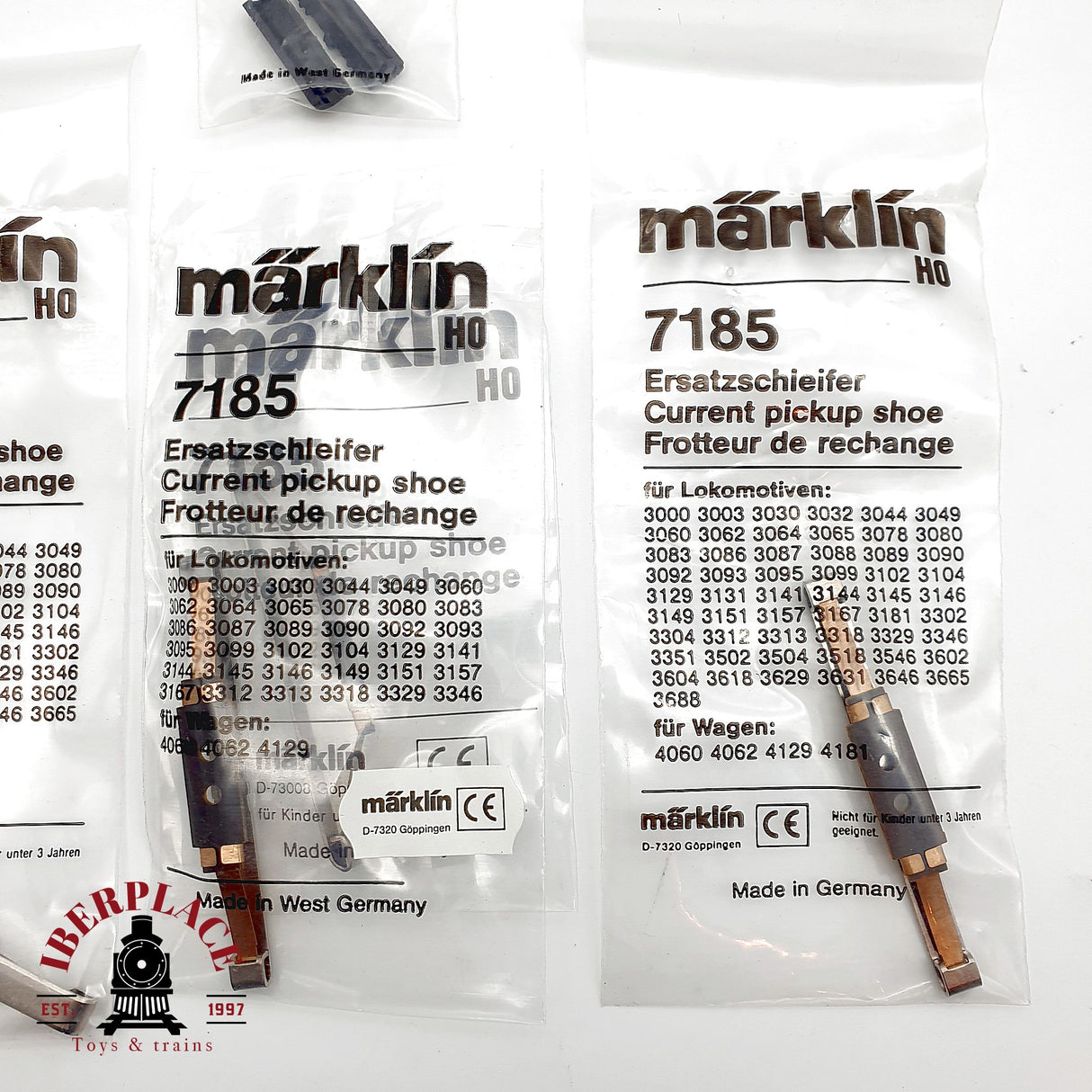 ♻️ Märklin Lote Recambios 7185 Patines Schleifer + Pieza Repuesto AC H0 Escala 1:87