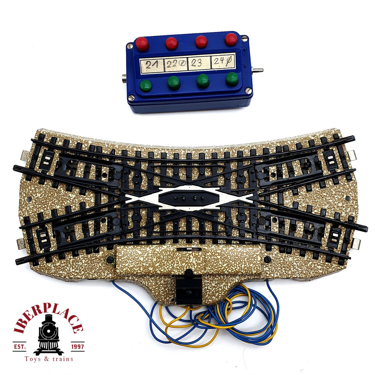 ♻️ Märklin Cruce de vías eléctrico sistema M + Pupitre de mando H0 escala 1:87 V10