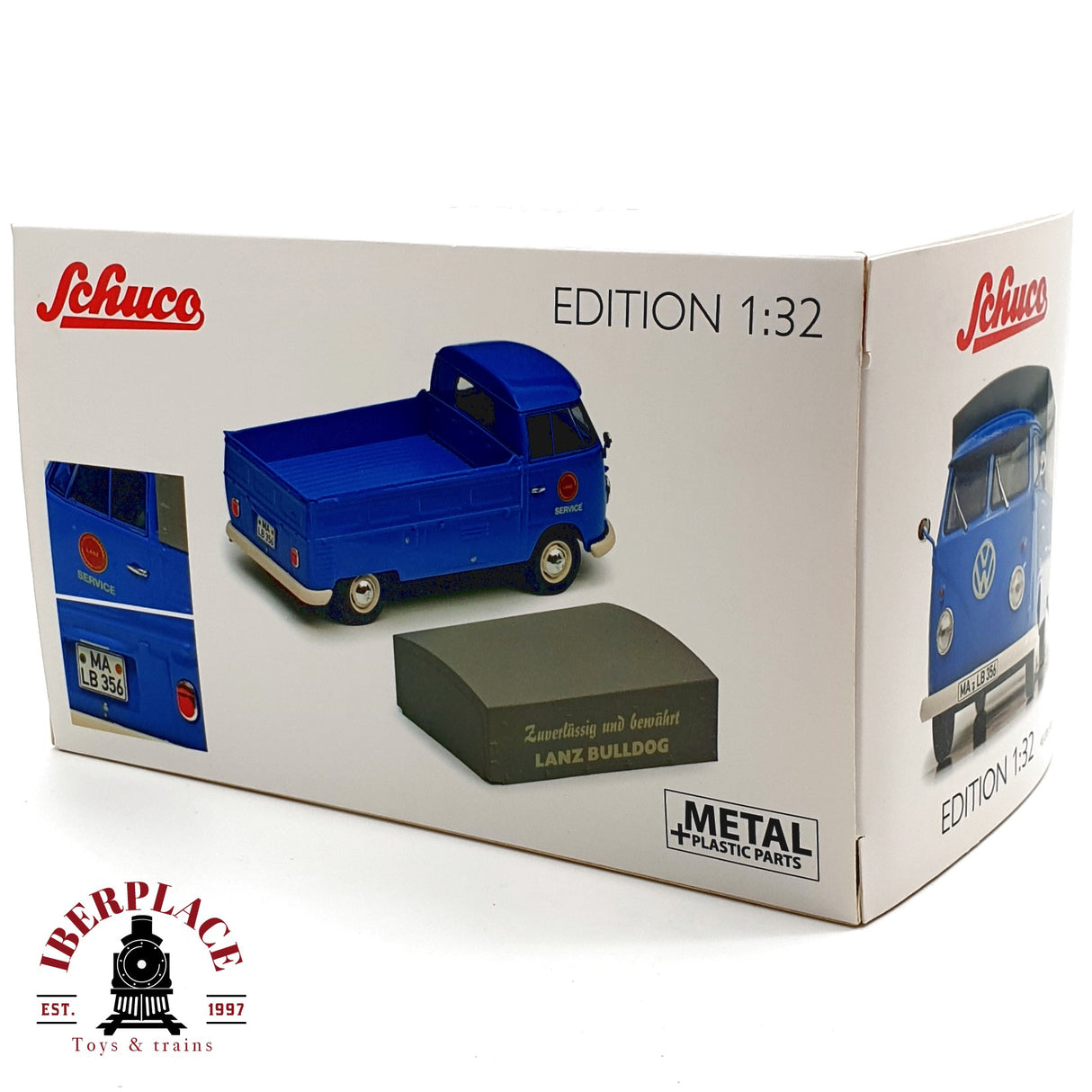 ♻️ Schuco 45 078 5800 Volkswagen T1b Lanz Bulldog Service Metal escala 1:32 E20
