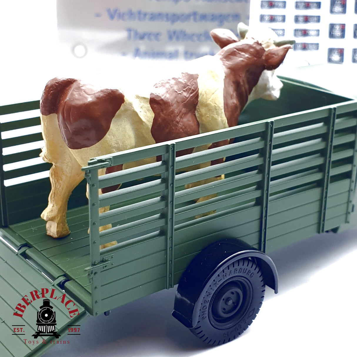 ♻️ Hübner 7004 Coche Tempo Hanseat transporte de animales escala 1:32 E20