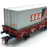 ♻️ Märklin 00760-07 Vagon portacontenedor SEA LAND Sgns DB AG H0 1:87 AC