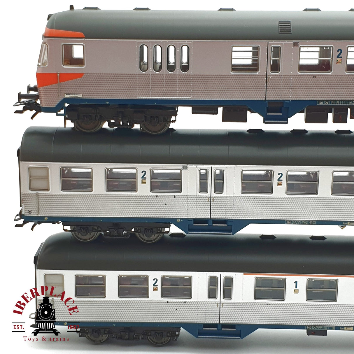 ♻️ Märklin 3x vagones pasajero y vagón piloto Silberling DB H0 escala 1:87 A27