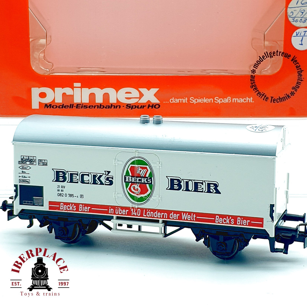 ♻️ Märklin Primex Vagón Cervecero Becks Bier Blanco DB AC H0 Escala 1:87