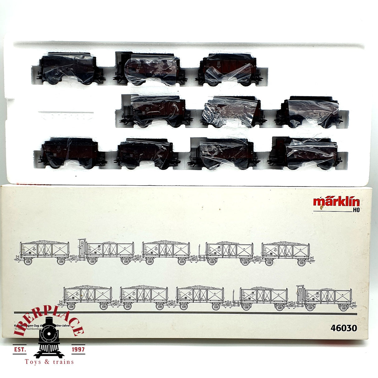 ♻️ Märklin 46030 Set de mercancias con carbón DB DR H0 escala 1:87 E19