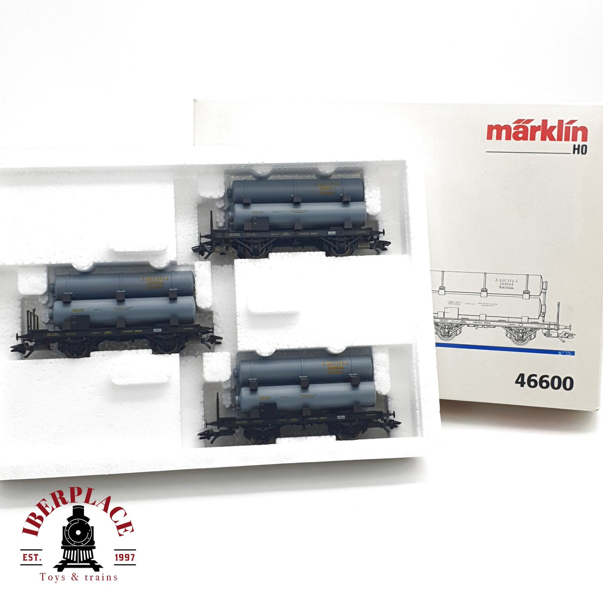 ♻️  Märklin 46600 set de cisternas de gas K.Bay.Sts.B H0 escala 1:87 E21