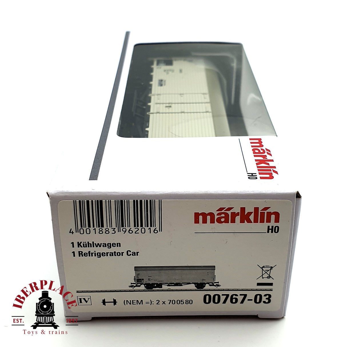 ♻️🔒 Märklin 00767 vagon de mercancias frigorífico Luces de cola rojas DB H0 escala 1:87