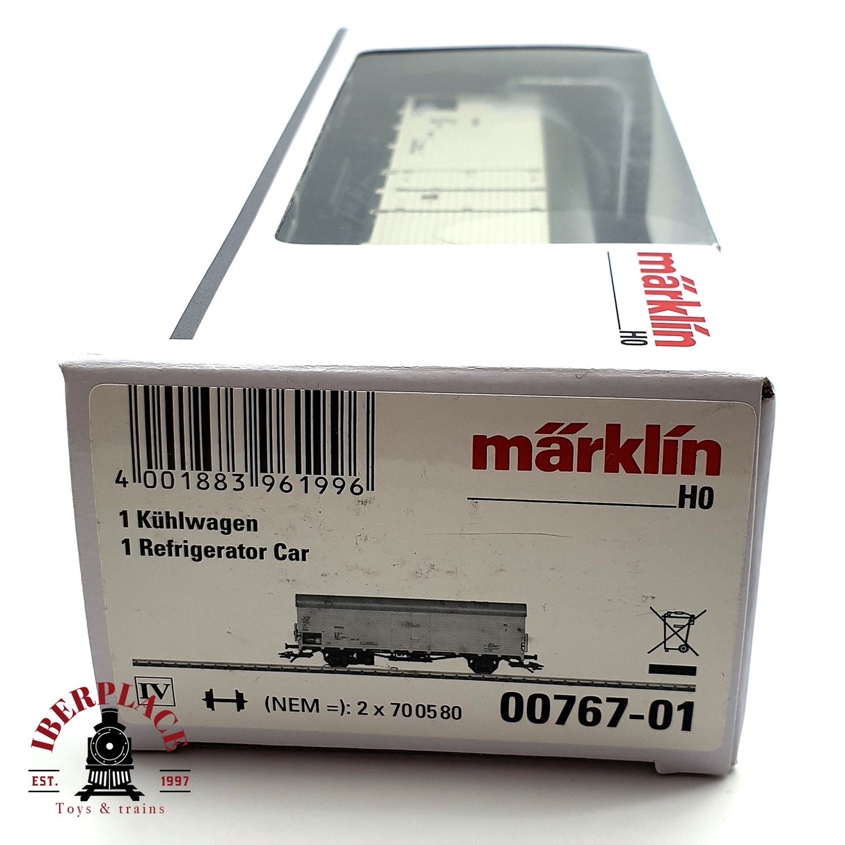 ♻️🔒 Märklin 00767 vagon de mercancias frigorífico Luces de cola rojas DB H0 escala 1:87