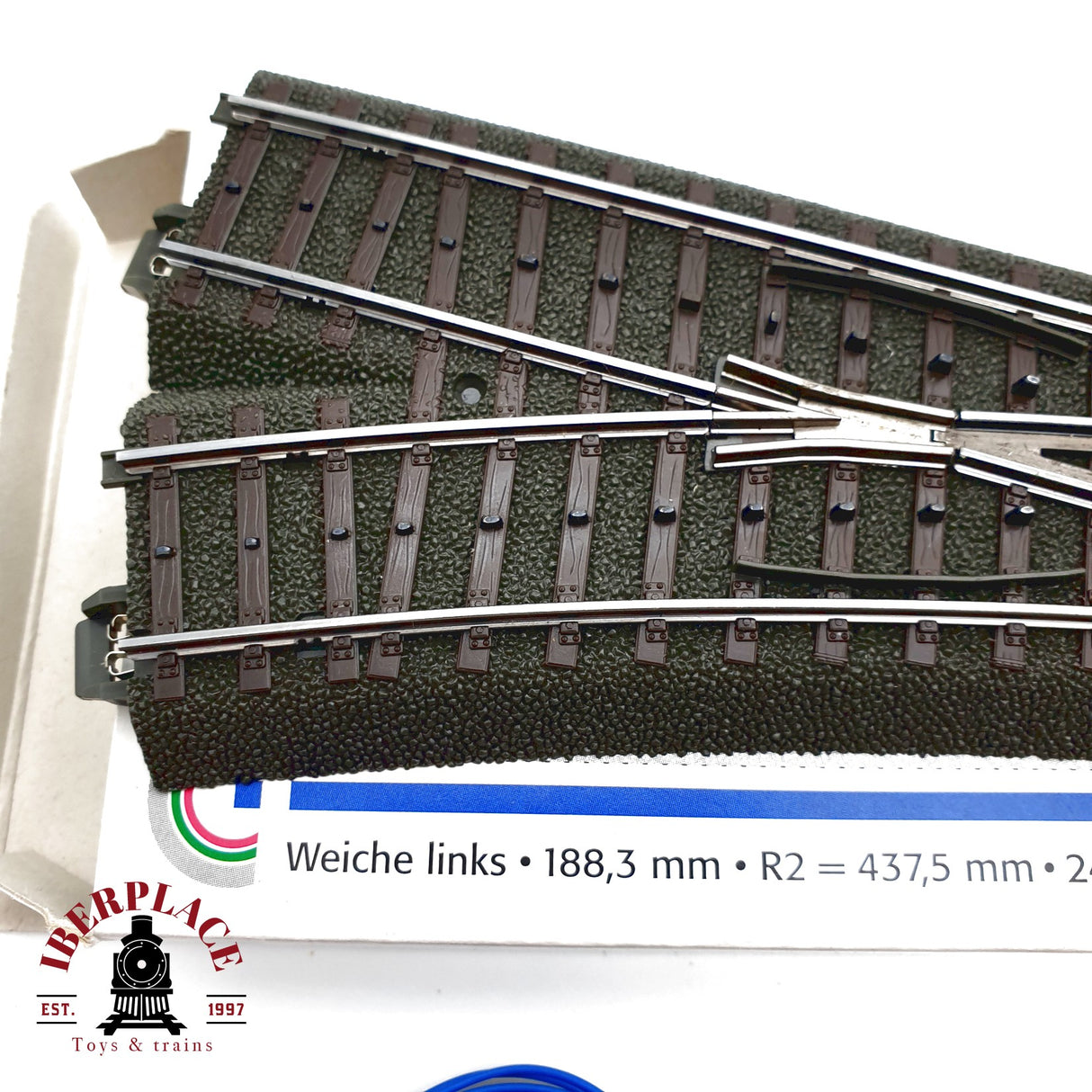 ♻️ Märklin 2x 24611 74490 Desvío a la izquierda y motor para desvío H0 escala 1:87 E20 3/4