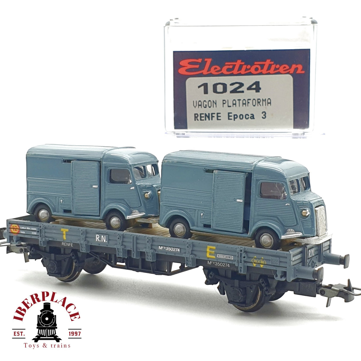 ♻️ Electrotren 1024 vagon plataforma RENFE Ep 3 con vehiculos H0 escala 1:87 A27 1/5