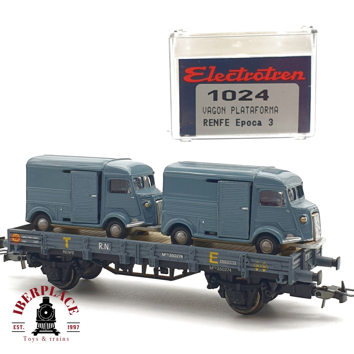 ♻️ Electrotren 1024 vagon plataforma RENFE Ep 3 con vehiculos H0 escala 1:87 A27 3/5