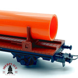 ♻️ IBERTREN 2396 Vagón Plataforma Carga Tubo RENFE  DC H0 Escala 1:87